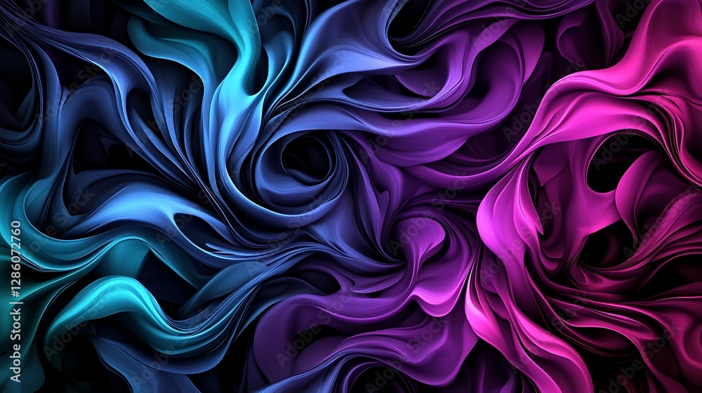 Fototapeta premium Abstract Swirling Color Forms: A 3D Render of Fluid, Vibrant Hues AI Generated