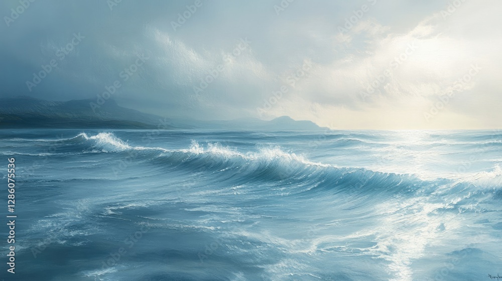 Quiet sea with smooth surface and calm waves Quiet sea with smooth surface and calm waves
