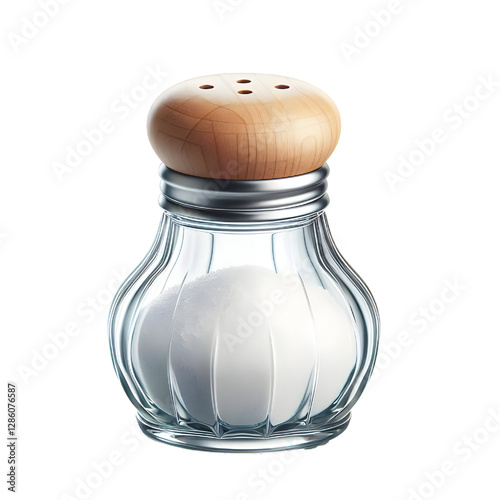 glass salt shaker isolated on white background