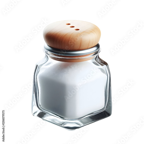 glass salt shaker isolated on white background