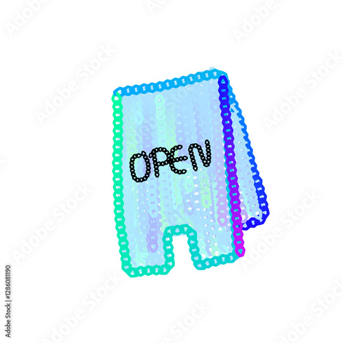 This open sign is carefully painted with watercolors, giving it a beautiful and vibrant color