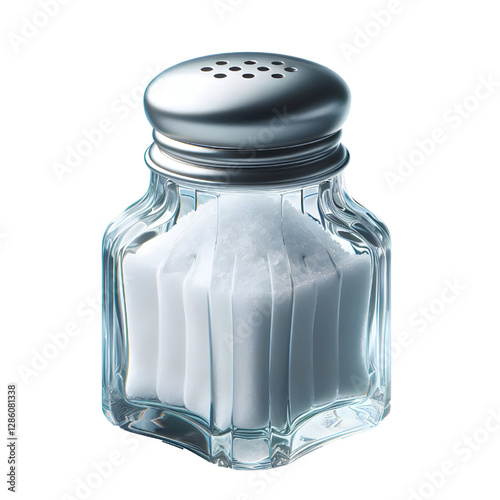 glass salt shaker isolated on white background