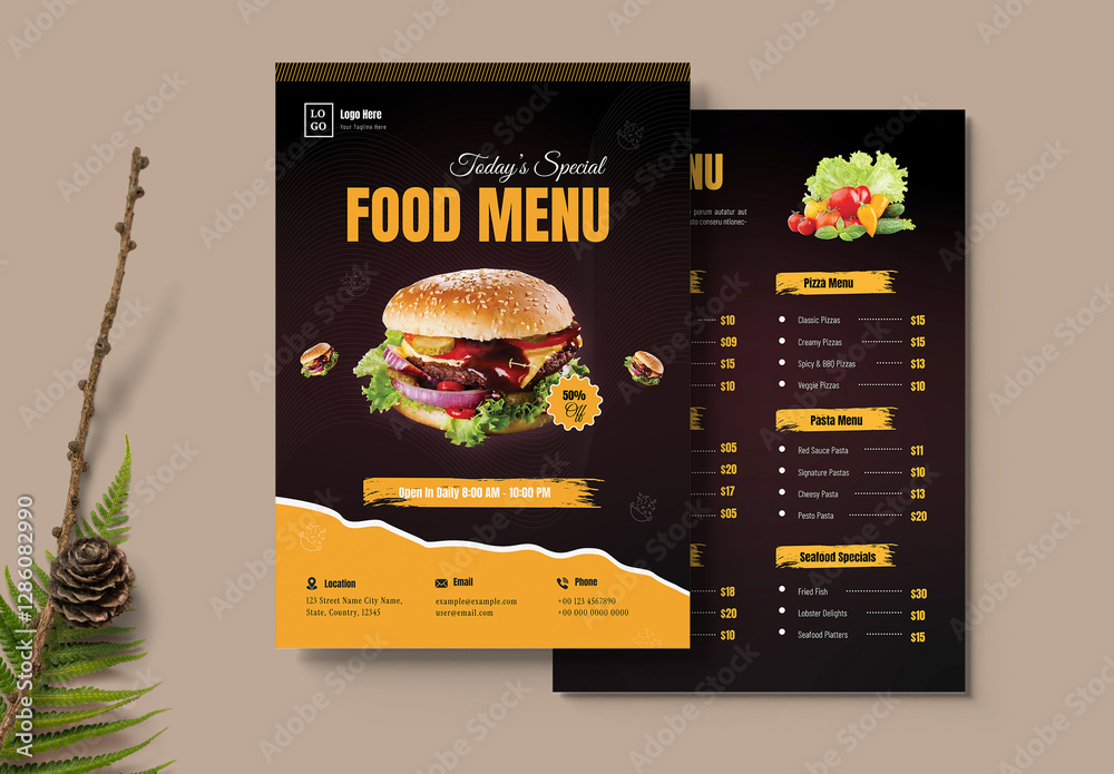 Restaurant Menu Layout Stock Template | Adobe Stock