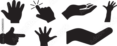 hand gestures set, hand sign vector 