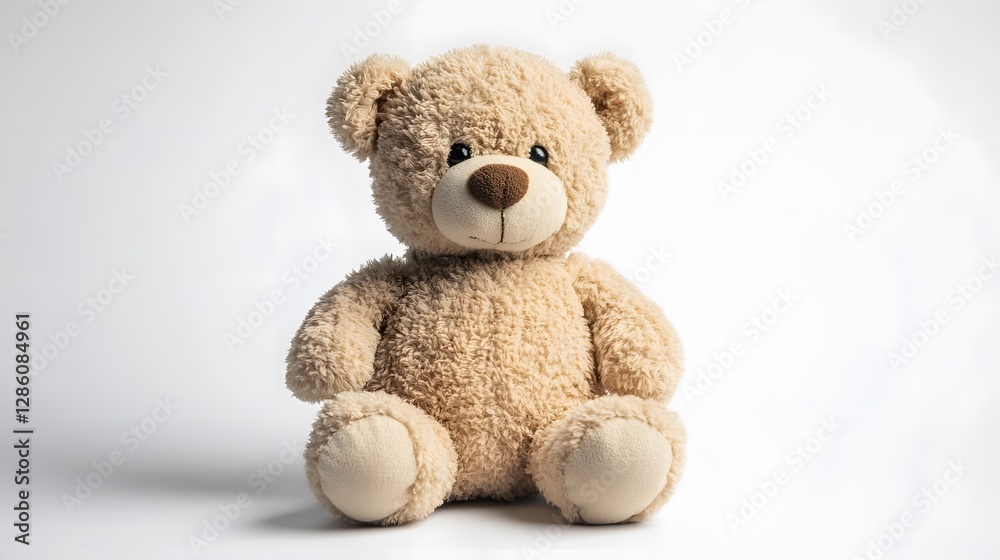 Obraz premium A soft plush teddy bear, clean white background, transparent isolate