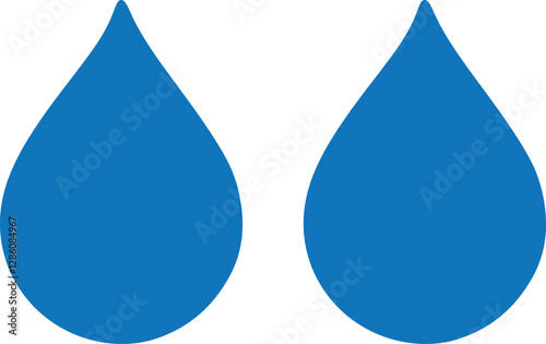 simple blue water drop icons on a white background. Vector illustration 