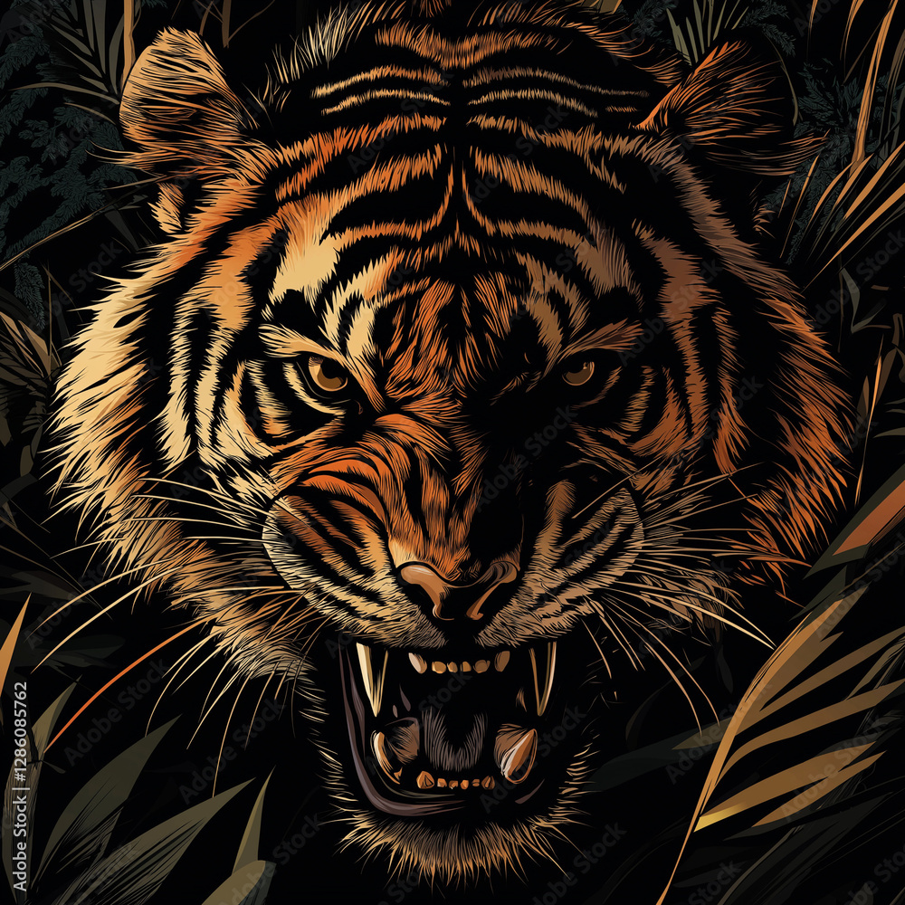 Tiger head vector Tiger head vector