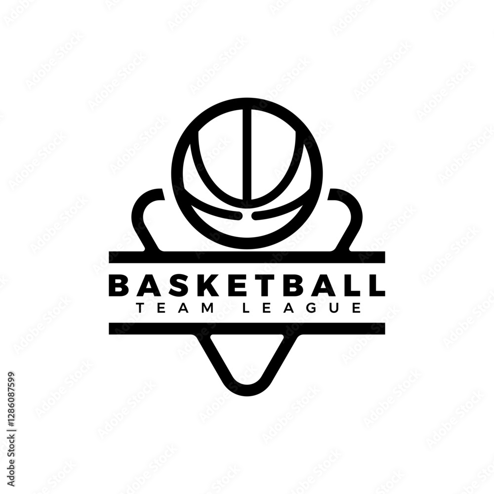 Basketball club logo template, emblem, designs with ball. Sport badge vector illustration Basketball club logo template, emblem, designs with ball. Sport badge vector illustration