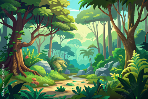 vector of  lush forest