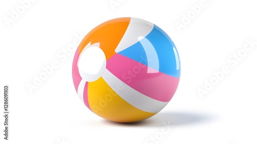 A colorful beach ball, clean white background, transparent isolate Free Download A colorful beach ball, clean white background, transparent isolate - GFXLoad