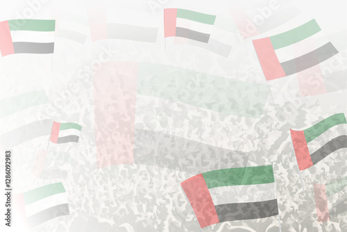 Celebratory Crowd with United Arab Emirates Flags Background