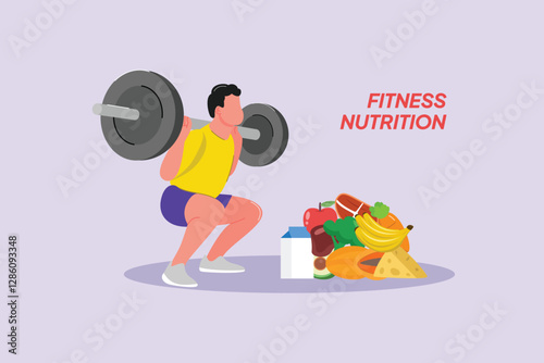 Nutrition concept. Colored flat vector illustration isolated