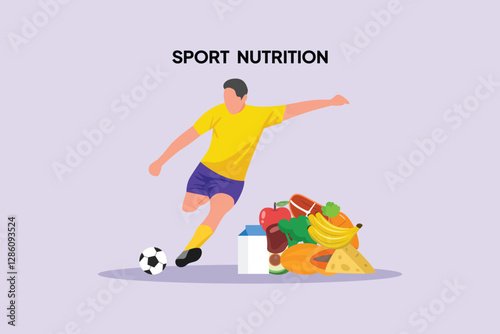 Nutrition concept. Colored flat vector illustration isolated