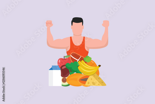 Nutrition concept. Colored flat vector illustration isolated
