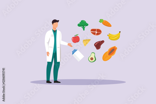 Nutrition concept. Colored flat vector illustration isolated