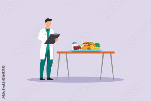 Nutrition concept. Colored flat vector illustration isolated