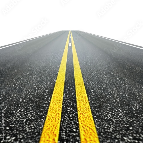 Vibrant Image of a Photo MainRoad, Isolated on a White Background photo