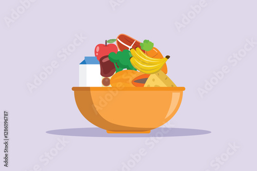 Nutrition concept. Colored flat vector illustration isolated