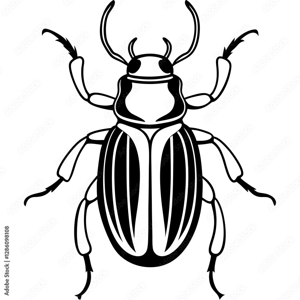 Simple Beetle Vector Art in Single Line Simple Beetle Vector Art in Single Line
