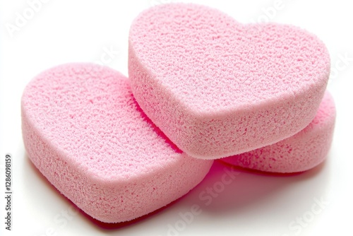 Pink Heart-Shaped Sponges for Cleaning and Decorative Purposes