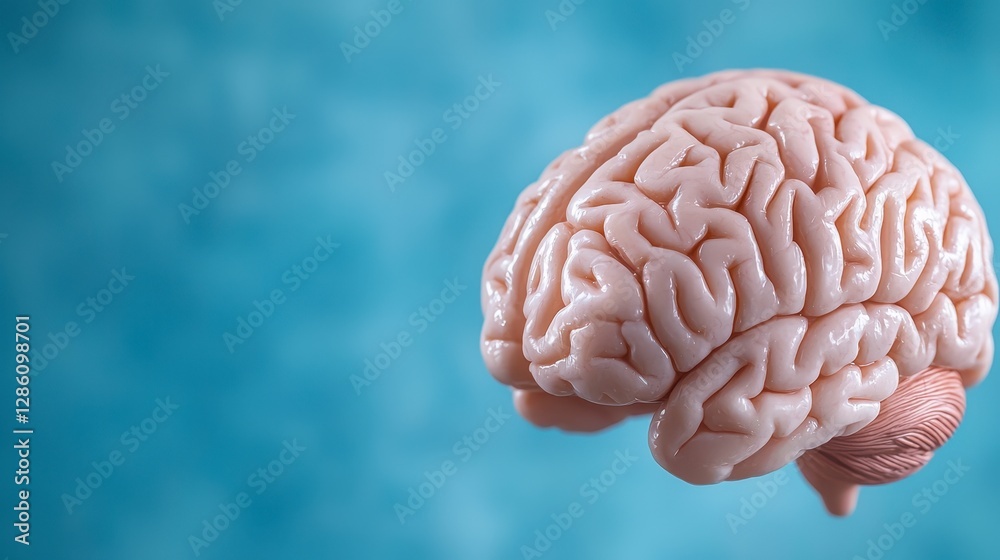 Stunning closeup image of a human brain, illustrating its complex structure and vibrant neural connections, emphasizing brain function