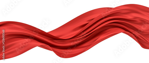 Flowing Red Fabric in Wind photo