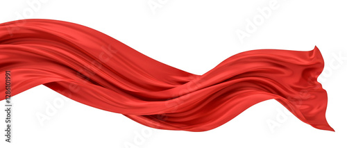 Flowing Red Fabric in Wind photo