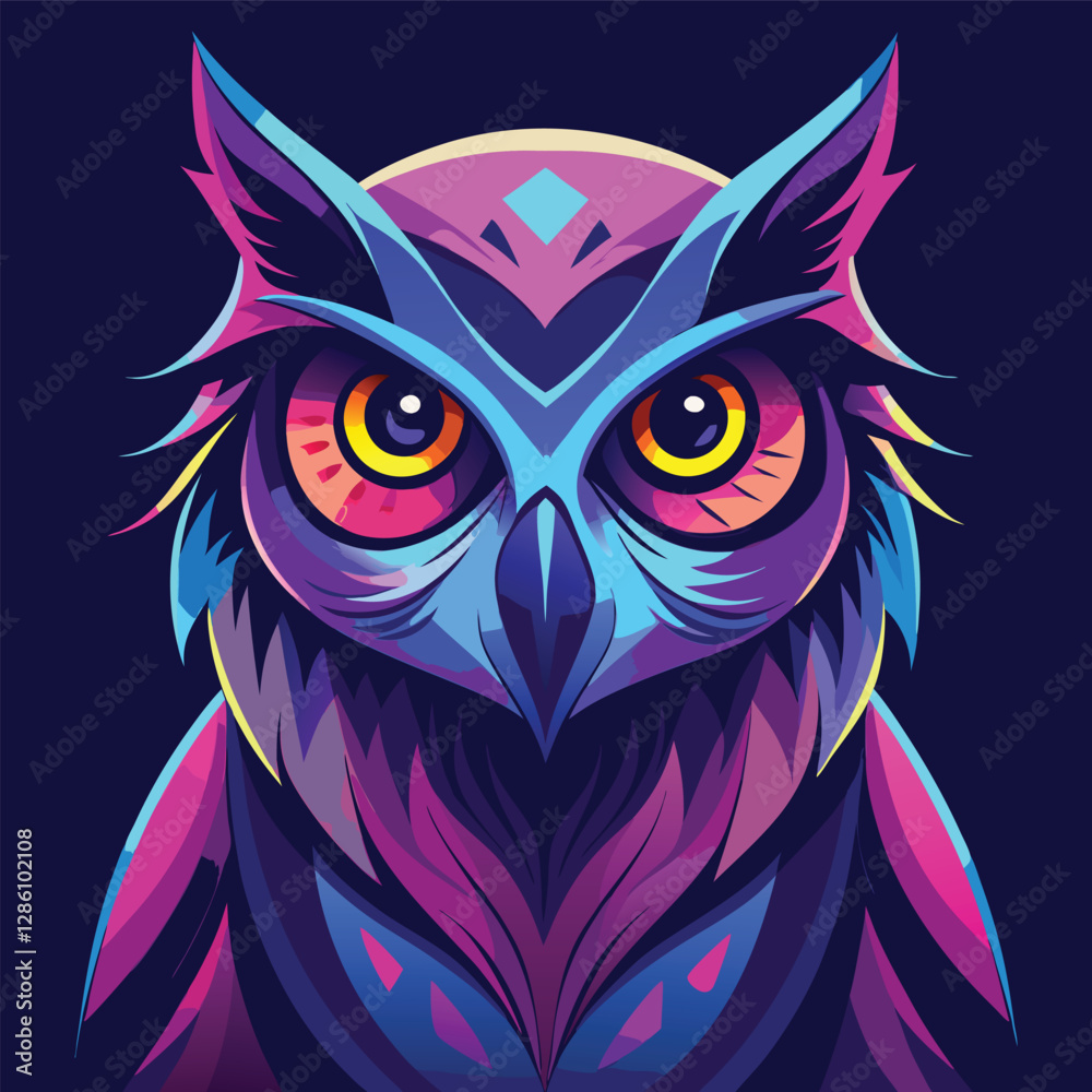 Obraz premium Majestic Owl with Abstract Eyes