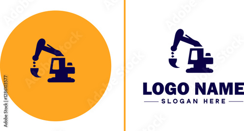 Industrial Equipment icon Machinery Industrial tools Manufacturing equipment flat logo sign symbol editable vector