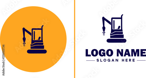 Industrial Equipment icon Machinery Industrial tools Manufacturing equipment flat logo sign symbol editable vector