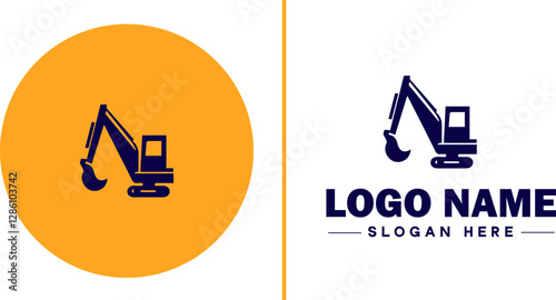 Industrial Equipment icon Machinery Industrial tools Manufacturing equipment flat logo sign symbol editable vector