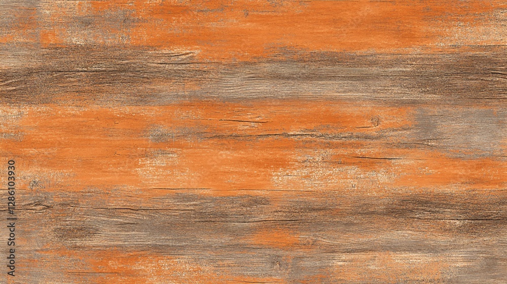 Naklejka premium A rustic orange wood texture with visible grain and weathered details