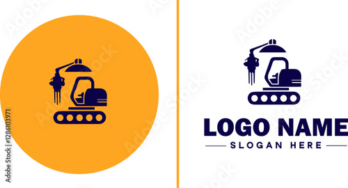 Industrial Equipment icon Machinery Industrial tools Manufacturing equipment flat logo sign symbol editable vector
