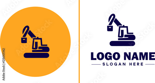 Industrial Equipment icon Machinery Industrial tools Manufacturing equipment flat logo sign symbol editable vector
