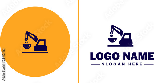 Industrial Equipment icon Machinery Industrial tools Manufacturing equipment flat logo sign symbol editable vector