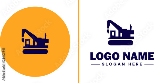 Industrial Equipment icon Machinery Industrial tools Manufacturing equipment flat logo sign symbol editable vector