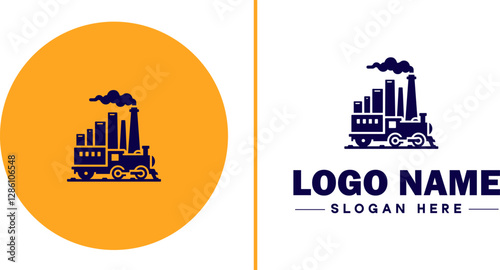 Industrial Equipment icon Machinery Industrial tools Manufacturing equipment flat logo sign symbol editable vector