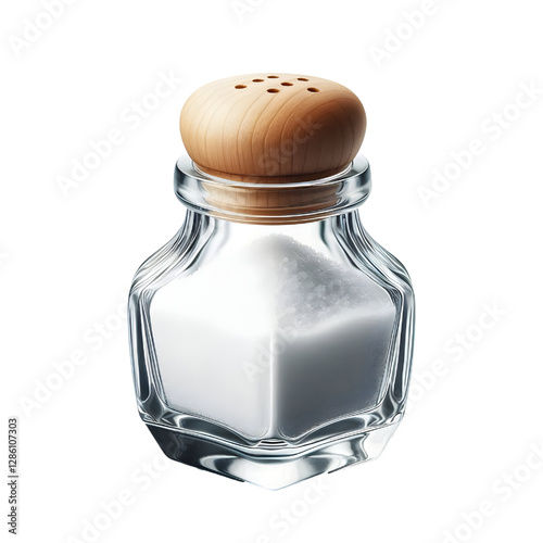 glass salt shaker isolated on white background