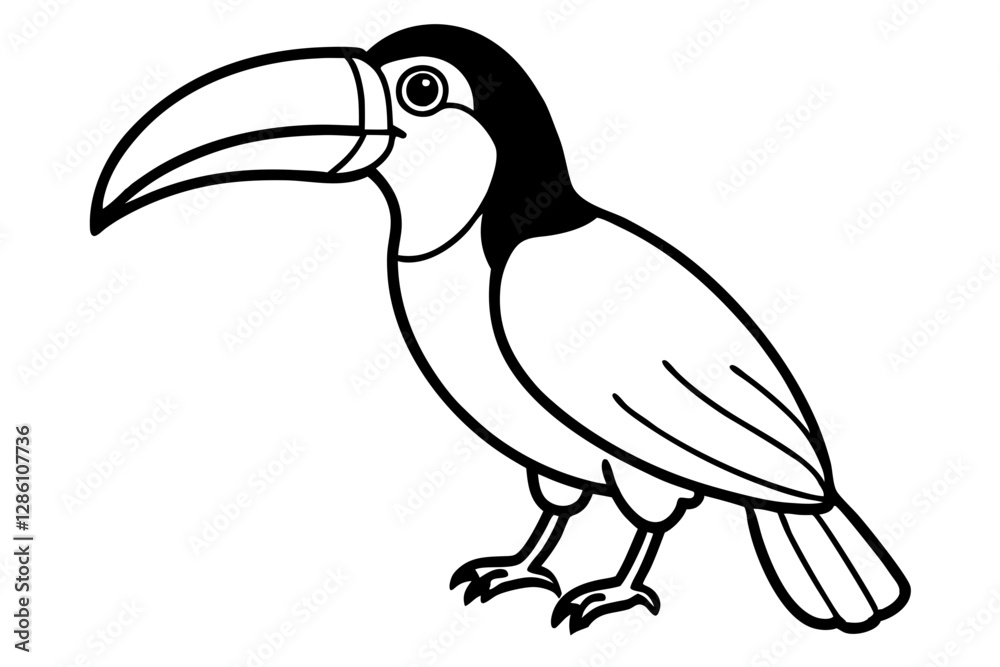 Obraz premium Simple Toucan Line Art