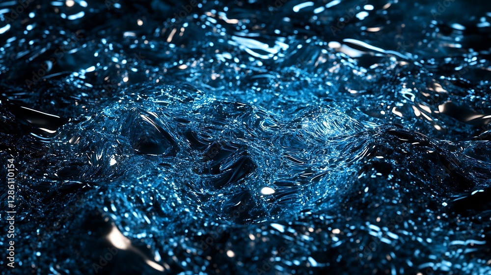 Abstract Digital Painting: Glowing Blue Liquid Texture AI Generated Abstract Digital Painting: Glowing Blue Liquid Texture AI Generated