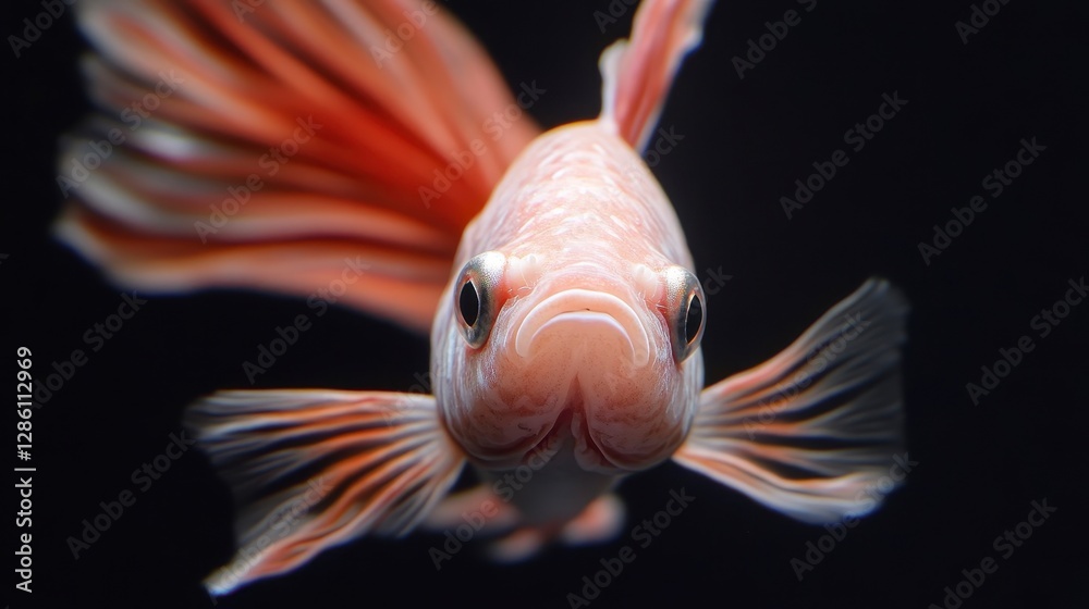 Pink Halfmoon Betta Fish Close up Pink Halfmoon Betta Fish Close up