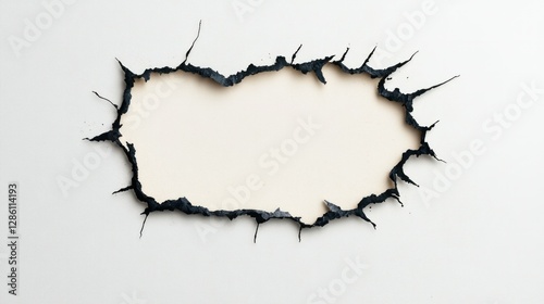 Hole in the wall. Comics style. vector illustration