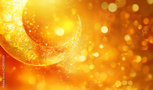 AI Image. Ramadan Kareem the moon on abstract background