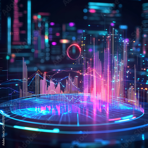 Wallpaper Mural Dynamic data visualization digital space infographic display abstract environment digital perspective technology insights Torontodigital.ca