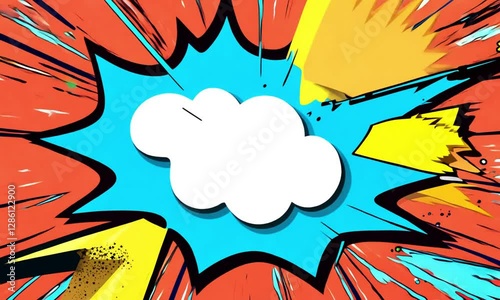 A Modern Cartoon Depiction of a Dramatic Explosion Filled with Energy and Movement