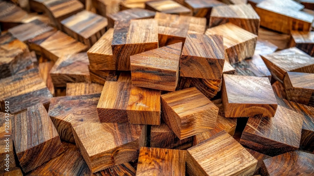 Artistic Stacking of Rich Brown Wooden Blocks Workshop Craftsmanship Showcase Cozy Environment Close-Up View Unique Design Concept Artistic Stacking of Rich Brown Wooden Blocks Workshop Craftsmanship Showcase Cozy Environment Close-Up View Unique Design Concept