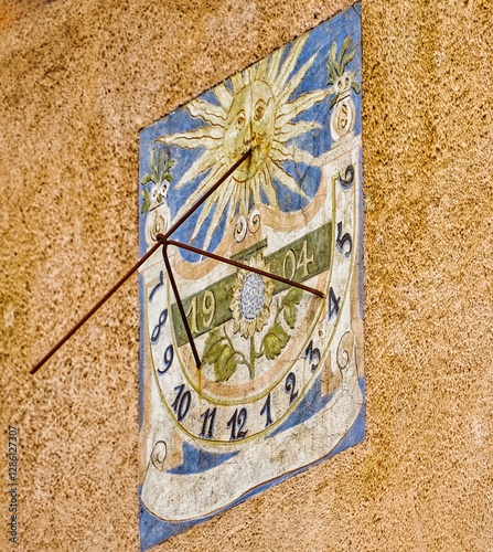 sundial, Bressanone/Brixen, South Tyrol, Italy, Europe, December 2024