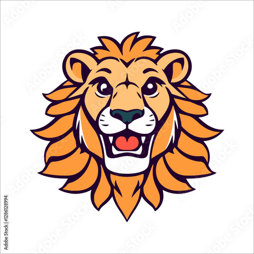 Lion Sticker Design Vector Design.