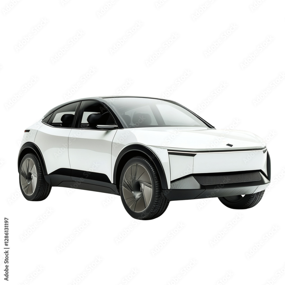 Futuristic Electric SUV with Minimalist Design Isolated on Transparent Background Futuristic Electric SUV with Minimalist Design Isolated on Transparent Background