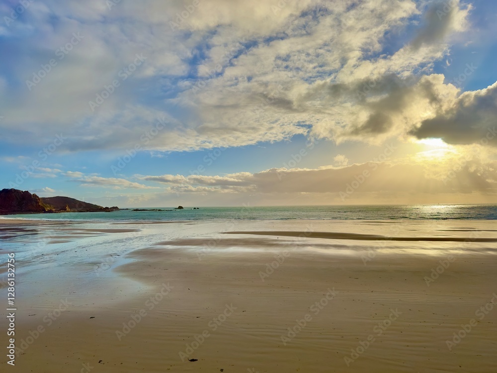 A beautiful beach scene at St. Brelade’s Bay, Jersey, Channel Islands. A beautiful beach scene at St. Brelade’s Bay, Jersey, Channel Islands.